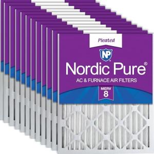 Nordic Pure MERV 8 Pleated Air Filters 12 Pack