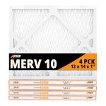 Tiger Tough MERV 10 Air Filters, 12x14x1, 4-Pack