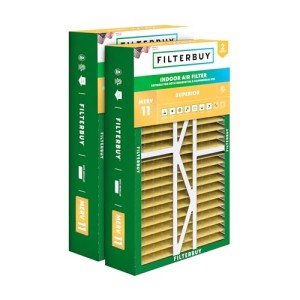 Filterbuy 16x25x5 Air Filter MERV 11 Allergen Defense (2-Pack), Pleated HVAC AC Furnace Filters for Amana, Coleman, Goodman, Maytag, York, and More (Actual Size: 15.38 x 25.50 x 5.25)