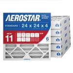 Aerostar 24x24 Pleated Air Filters, MERV 11, 6 Pack