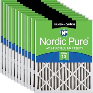 Nordic Pure 16x20x2 Pleated MERV 13 Filters 12 Pack