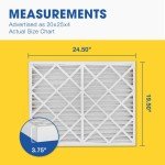 Aerostar 20x25x4 MERV 11 Pleated Air Filter, AC Furnace Air Filter, 2 Pack (Actual Size: 19 1/2" x 24 1/2" x 3 3/4")