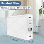 16x26x5 MERV 16 High-Efficiency Furnace Filters