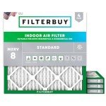 Filterbuy 22x22x1 Air Filter MERV 8 Dust Defense (4-Pack), Pleated HVAC AC Furnace Air Filters Replacement (Actual Size: 21.50 x 21.50 x 0.75 Inches)