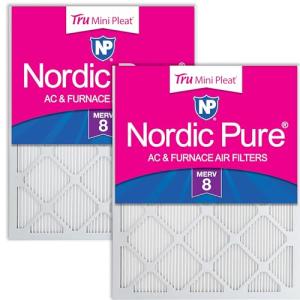 Nordic Pure Mini Pleat MERV 8 Air Filters - 2 Pack