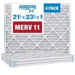 Aerostar 21 1/2x23 5/16x1 MERV 11 Pleated Air Filter, AC Furnace Air Filter, 4 Pack (Actual Size: 21 1/2" x 23 5/16" x 3/4")