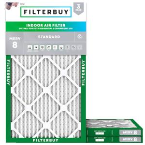 Filterbuy 17x27x1 Air Filter MERV 8 - 3 Pack