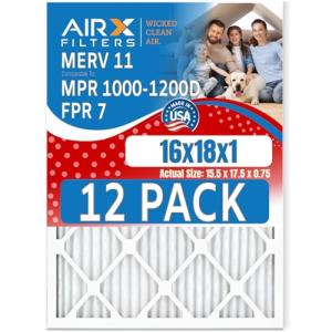 16x18x1 MERV 11 Air Filter 12-Pack