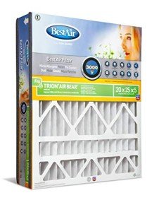 BestAir AB2025-13R AC Furnace Filter, 20" x 25" x 5", MERV 13, Fits 100%, For Trion Air Bear, Supreme, Skuttle, GeneralAire, Source1, Ultravation & Braeburn Models, 1 Count (Pack of 1)