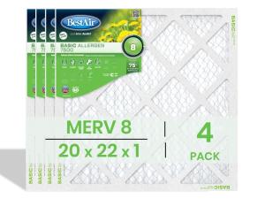 BestAir 20x22x1 MERV 8 Air Filter 4-Pack