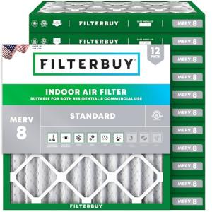22x22x2 MERV 8 Air Filters - 12 Pack