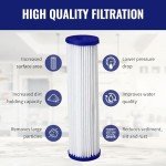 CFS – 4 Pack Pleated Polyester Water Filter Cartridges Compatible with W34-PR, WC34-PR, WVC34, Pentek R30 Models – Remove Bad Taste & Odor – Replacement Filter Cartridge – 5 Micron – 9-3/4" x 2-5/8"