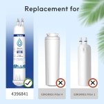 BELVITA Compatible with EDR3RXD1, 4396841, 4396710, Filter 3, 46-9083,46-9030, 9030, 9083 Refrigerator Water Filter (3 Pack)