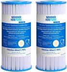 GOLDEN ICEPURE 5 Micron 10" x 4.5" Whole House Sediment Pleated Water Filter Compatible for DuPont WFHDC3001, GE FXHSC, Culligan R50-BBSA, R50-BB, W50PEHD, GXWH40L, CP5-BBS 2-PACK