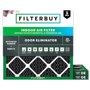 18x18x1 MERV 10 Air Filters with Carbon (3-Pack)