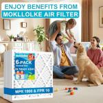 19 7/8x21 1/2 MERV 13 Pleated Air Filters - 6 Pack