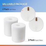 Replacement Foam & Felt Filter Set for Shark Rotator Pro NV500, NV500CO, NV501, NV502, NV503, NV500W & NV550 Vacuums, Part # XFF500 XFF500-2 Pack