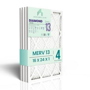 Accumulair Diamond 16x24x1 MERV 13 Air Filter 4-Pack