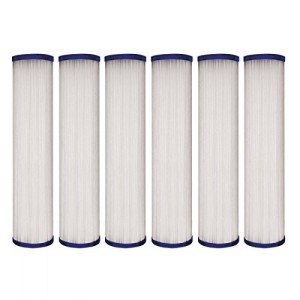 Tier1 5 Micron 10 Inch x 2.5 Inch | 6-Pack Pleated Polyester Whole House Sediment Water Filter Replacement Cartridge | Compatible with Pentek ECP5-10, Watts FM-5-975, SPF-25-1005, Home Water Filter