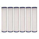 Tier1 5 Micron 10 Inch x 2.5 Inch | 6-Pack Pleated Polyester Whole House Sediment Water Filter Replacement Cartridge | Compatible with Pentek ECP5-10, Watts FM-5-975, SPF-25-1005, Home Water Filter