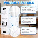 MERV 16 16x26x5 Filters for Lennox PureAir 2 Pack