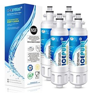ICEPURE 46-9690 ADQ36006101 Replacement for LG LT700P, Kenmore Elite 9690 ADQ36006102, RFC1200A RWF1200A WSL-3 LFXS24623S LFXS30766S LFXC24726D LFXC24726S ADQ36006101-S Refrigerator Water Filter,4PACK