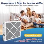 2 Pack Y6604 MERV 16 Air Filters