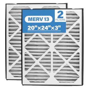 20x24x3 MERV 13 Pleated Air Filters, 2 Pack