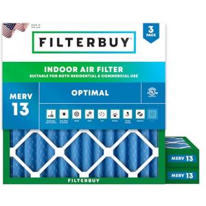Filterbuy 25x25x2 MERV 13 Air Filters (3-Pack)