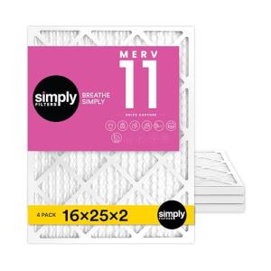 16x25x2 MERV 11 Furnace Air Filter 4 Pack
