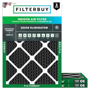 15x20x1 MERV 10 Air Filters with Carbon (3-Pack)
