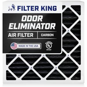 Filter King 24x25x1 Air Filter | 4-PACK | Carbon MERV 8 HVAC Pleated A/C Furnace Filters | MADE IN USA | Actual Size: 23.5 x 24.5 x .75"