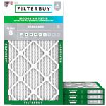 Filterbuy 20x32x1 Air Filter MERV 8 Essential Dust & Allergy Defense (4-Pack), Electrostatic Pleated HVAC AC Furnace Filters Replacement, Made in USA (Actual Size: 20.00 x 32.00 x 0.75)