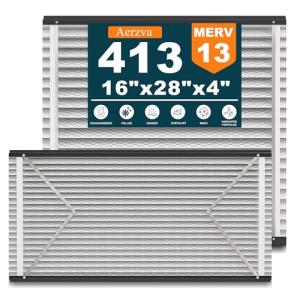 2 Pack 413 Replacement Filter Compatible with April-Aire 413 Whole House Models 1410, 1610, 2410, 2416, MERV 13 Furnace Filter Replacement, 16x25x4, 16x28x4