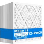 Chenzhit (12- Pack) 19 7/8x21 1/2x1 Air Filter, MPR 1900 & FPR 10, MERV 13 Pleated Air Filter (Actual Size: 19 7/8"x21 1/2"x3/4")