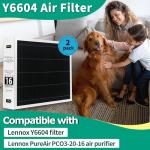 2 Pack Y6604 20x26x5 Air Filter MERV 16, Replacement for Lennox Y6604 Filter and Compatible with Lennox Pureair PCO3-20-16 Air Purifier Purification System