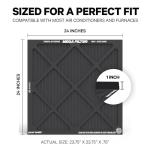 PuroAir MegaFilter - 24x24x1 Air Filter MERV 13 Activated CarbonTech Defense - Heavy Duty 3 Layer Furnace Filters Allergens, Pollen, Dust, Pet Dander, Smoke, Odors - HVAC Air Filter 24x24x1 (1-Pack)