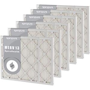 SpiroPure 16X32X1 MERV 13 Pleated Air Filters - Made in USA (6 Pack)