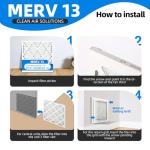 Chenzhit (12- Pack) 19 7/8x21 1/2x1 Air Filter, MPR 1900 & FPR 10, MERV 13 Pleated Air Filter (Actual Size: 19 7/8"x21 1/2"x3/4")