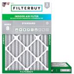 Filterbuy 21x22x2 Air Filter MERV 8 Essential Dust & Allergy Defense (2-Pack), Electrostatic Pleated HVAC AC Furnace Filters Replacement, Made in USA (Actual Size: 20.50 x 21.50 x 1.75)
