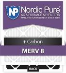 Nordic Pure 17_1/4x26x1ExactCustomM8+C-6 MERV 8 + Carbon AC Furnace Filter