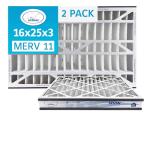 16x25x3 TRION Air Bear Cub Pleated HVAC Air Filter MERV 11 (2-Pack) (Actual Size: 15.75 x 24.75 x 3.06 Inches)
