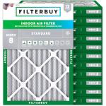 Filterbuy 14x18x2 Air Filter MERV 8 Essential Dust & Allergy Defense (12-Pack), Electrostatic Pleated HVAC AC Furnace Filters Replacement, Made in USA (Actual Size: 13.50 x 17.50 x 1.75)