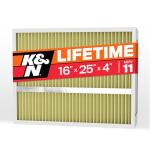 K&N 16X25X4 HVAC Furnace Air Filter, Lasts a Lifetime, Washable, Merv 11, the Last HVAC Filter You Will Ever Buy, Breathe Safely at Home or in the Office, HVC-41625