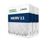 Mann+Hummel 20x24x4 MERV 11 (MPR 1000-1200) Pleated HVAC AC Furnace Air Filters. 3 Pack. (Exact Size: 19.38 x 23.38 x 3.75 Inches)