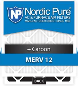 Nordic Pure 21x22x1ExactCustomM12+C-6 MERV 12 + Carbon AC Furnace Filter