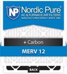 Nordic Pure 21x22x1ExactCustomM12+C-6 MERV 12 + Carbon AC Furnace Filter