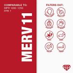 Aerostar 15x25x1 MERV 11 Air Filter, Pleated AC Furnace HVAC Filters (14.5x24.5x0.75), for Allergies Asthma Dust Pet Dander Smoke Bacteria Viruses, MPR 1500 FPR 10, USA, 4 Pack