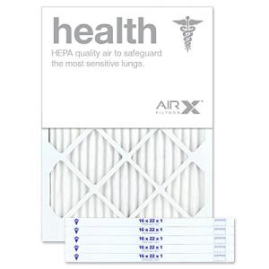 16x22x1 Air Filter by AIRx Filters MERV 13 Pleated HVAC AC Furnace Air Filter, Health 6-Pack, Made in the USA