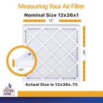 Filter King 12x36x1 Air Filter | 6-PACK | MERV 13 HVAC Pleated A/C Furnace Filters | MADE IN USA | Actual Size: 12 x 36 x .75"